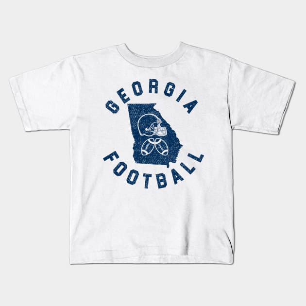 Georgia Vintage Football Helmet For Football Sunday Gameday Kids T-Shirt by cytoplastmaximume